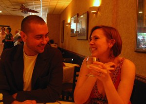 Kirk and I at our Engagement night dinner with his Parents